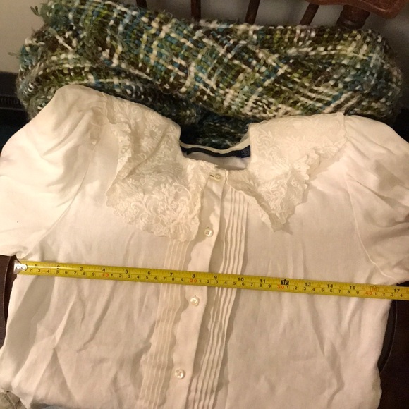 VTG Linen Lace White Blouse - Picture 8 of 8